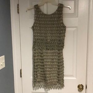 Lady’s unique textured mini dress
